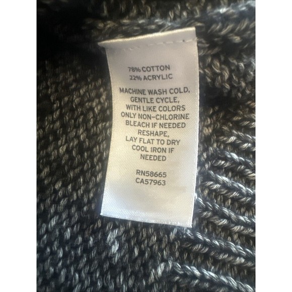 Nordstrom Mens Shop BLACK GRAY Cowl Neck Cardigan Pockets Grandpa Style Sz L - Picture 6 of 9